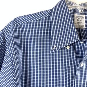 Brooks‎ Brothers Regent Non Iron Gingham Check Button Down Shirt Size 16 1/2/ 32